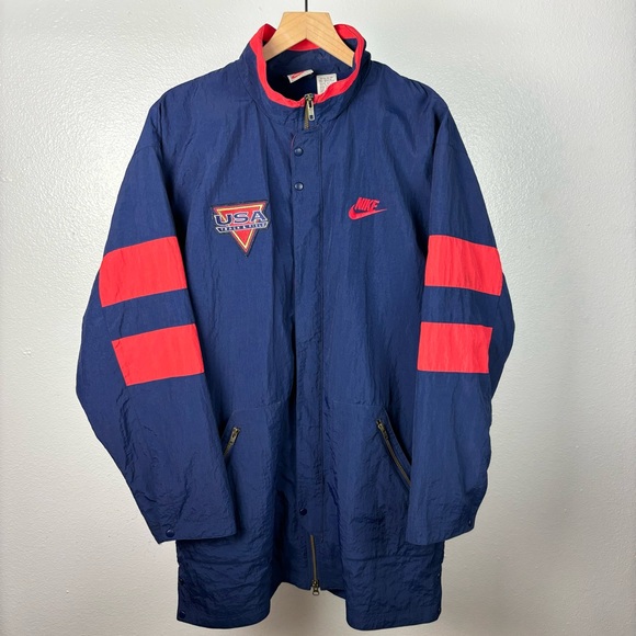 Vintage Nike USA Track and Field Full Zip Windbreaker Over Coat